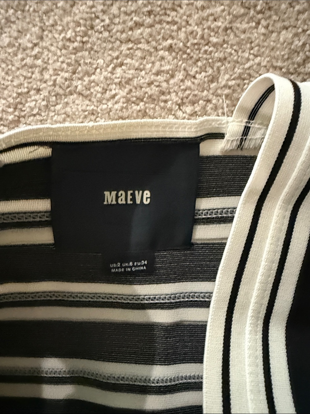 Like new! Maeve Black and White Striped dress by Anthropologie